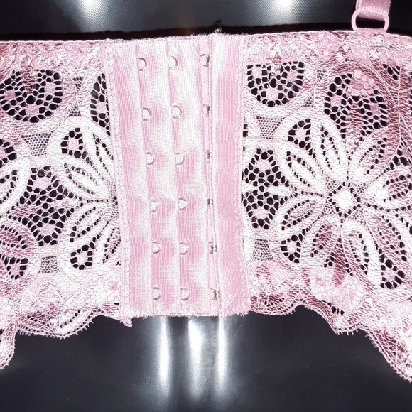 Youmita Mesa Rose Floral Lace Trim 36C Longline Bra NWT - Picture 4 of 8